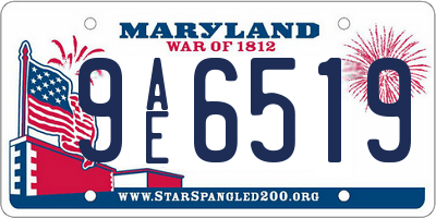 MD license plate 9AE6519