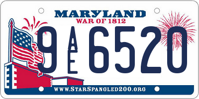 MD license plate 9AE6520