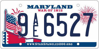 MD license plate 9AE6527