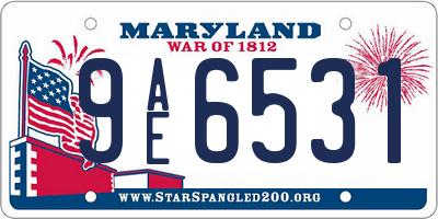 MD license plate 9AE6531