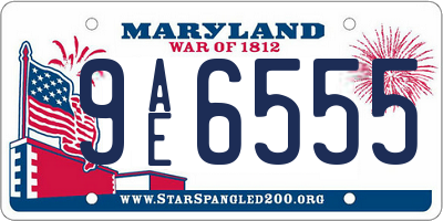 MD license plate 9AE6555