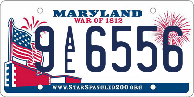 MD license plate 9AE6556