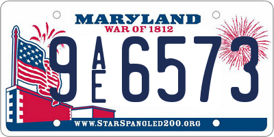 MD license plate 9AE6573