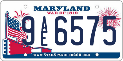 MD license plate 9AE6575