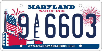 MD license plate 9AE6603