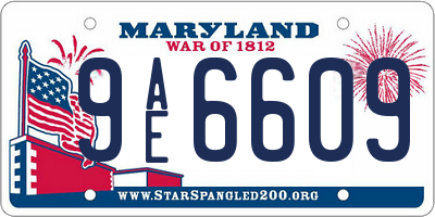 MD license plate 9AE6609