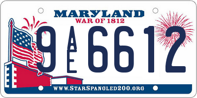 MD license plate 9AE6612