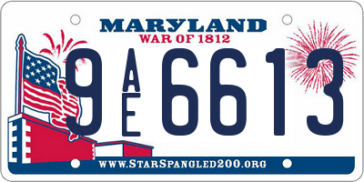MD license plate 9AE6613
