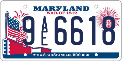 MD license plate 9AE6618