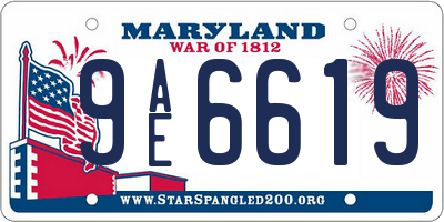MD license plate 9AE6619