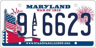 MD license plate 9AE6623