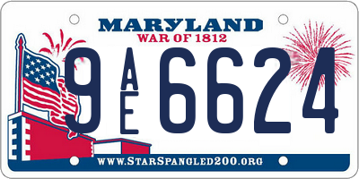 MD license plate 9AE6624