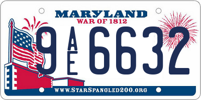 MD license plate 9AE6632