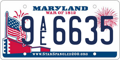 MD license plate 9AE6635