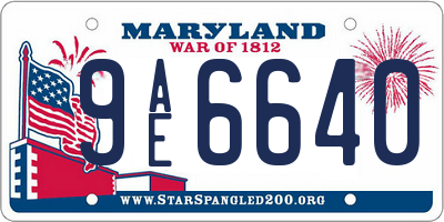 MD license plate 9AE6640