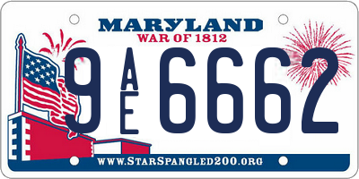 MD license plate 9AE6662