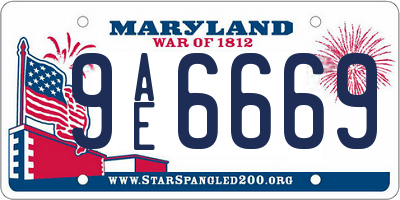 MD license plate 9AE6669