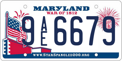 MD license plate 9AE6679