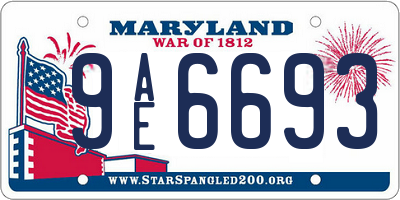 MD license plate 9AE6693