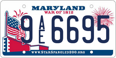 MD license plate 9AE6695