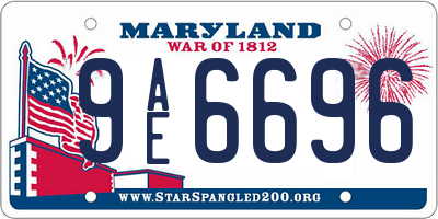 MD license plate 9AE6696