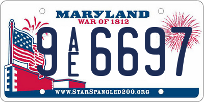 MD license plate 9AE6697