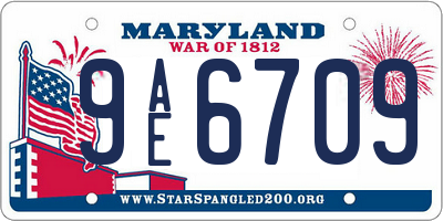 MD license plate 9AE6709