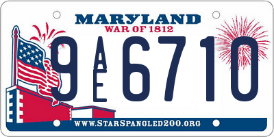 MD license plate 9AE6710