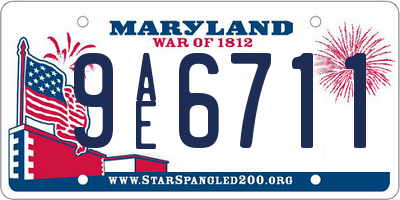 MD license plate 9AE6711