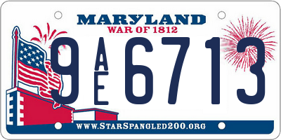 MD license plate 9AE6713