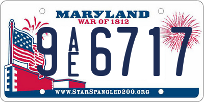 MD license plate 9AE6717