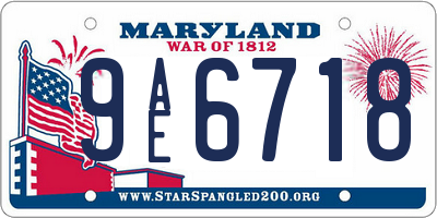 MD license plate 9AE6718