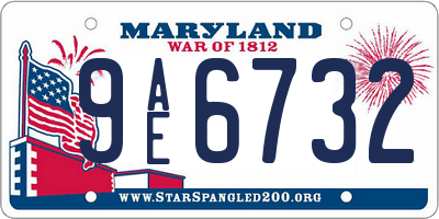 MD license plate 9AE6732