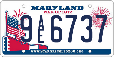 MD license plate 9AE6737