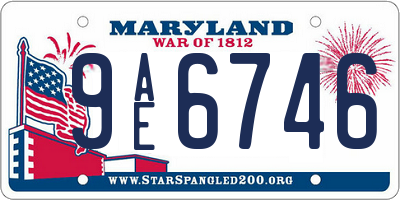 MD license plate 9AE6746