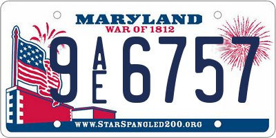 MD license plate 9AE6757
