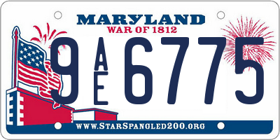 MD license plate 9AE6775