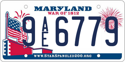 MD license plate 9AE6779