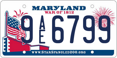 MD license plate 9AE6799