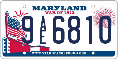 MD license plate 9AE6810
