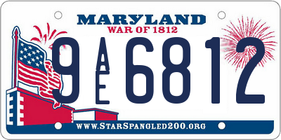 MD license plate 9AE6812
