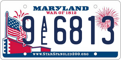 MD license plate 9AE6813
