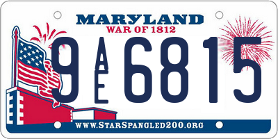 MD license plate 9AE6815