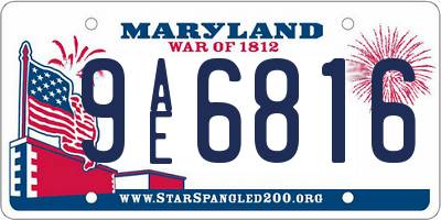 MD license plate 9AE6816