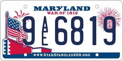 MD license plate 9AE6819