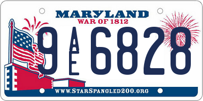 MD license plate 9AE6828