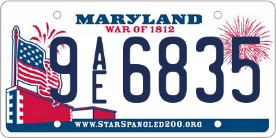 MD license plate 9AE6835