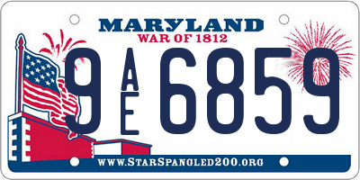 MD license plate 9AE6859