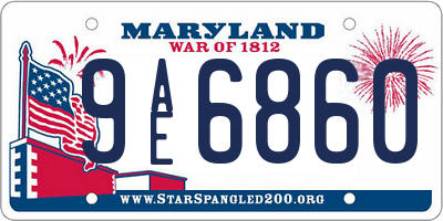 MD license plate 9AE6860