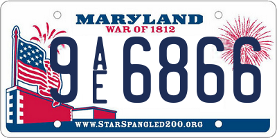 MD license plate 9AE6866